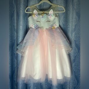 Unicorn Princess Pastel Party Dress | Girls Size 8/10 floral Easter birthday